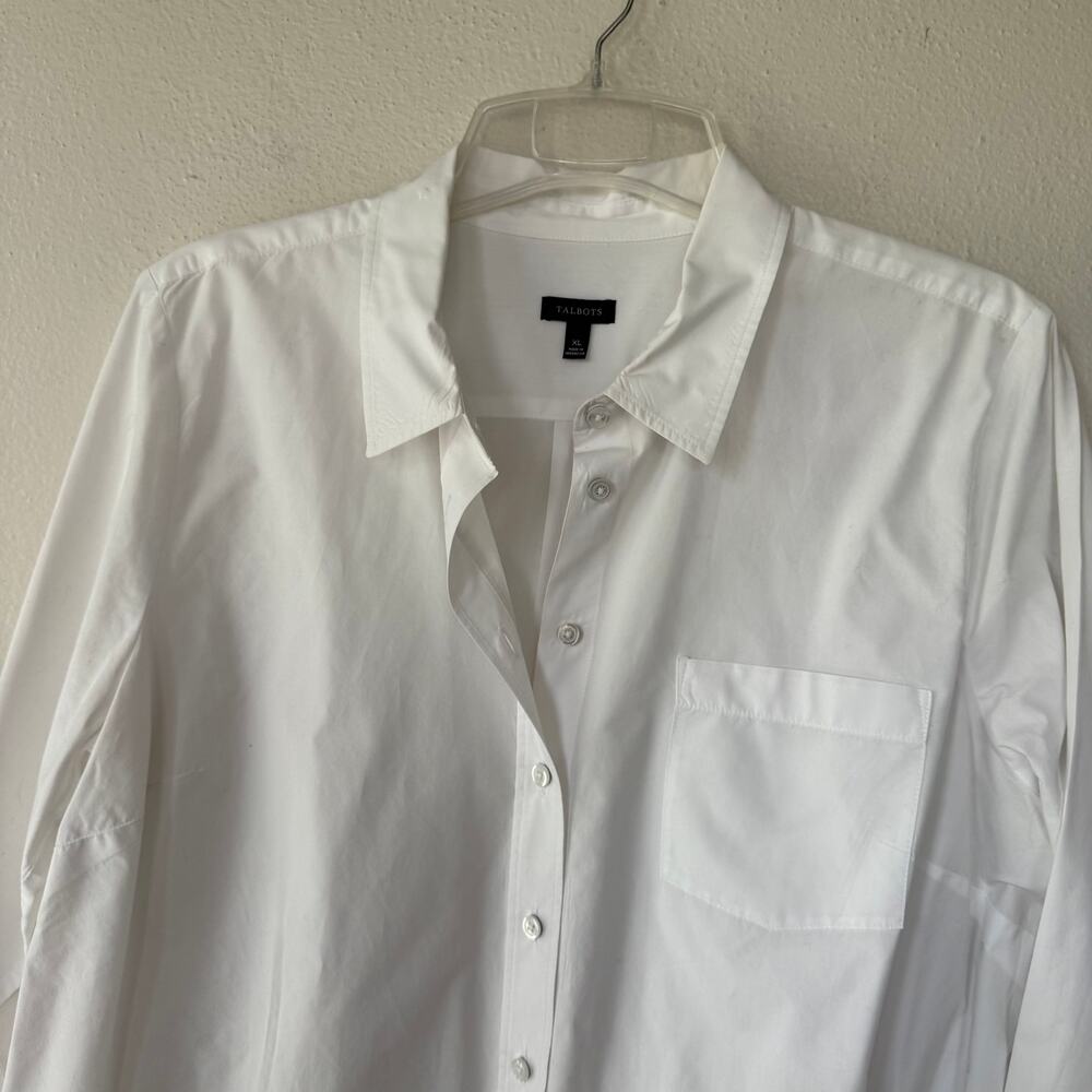Talbots Crisp White Long Shirt size XL - Picture 3 of 11
